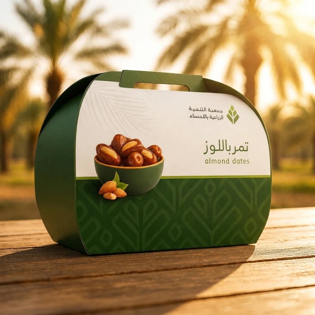 حقيبة تمر باللوز بمقبض، للمناسبات