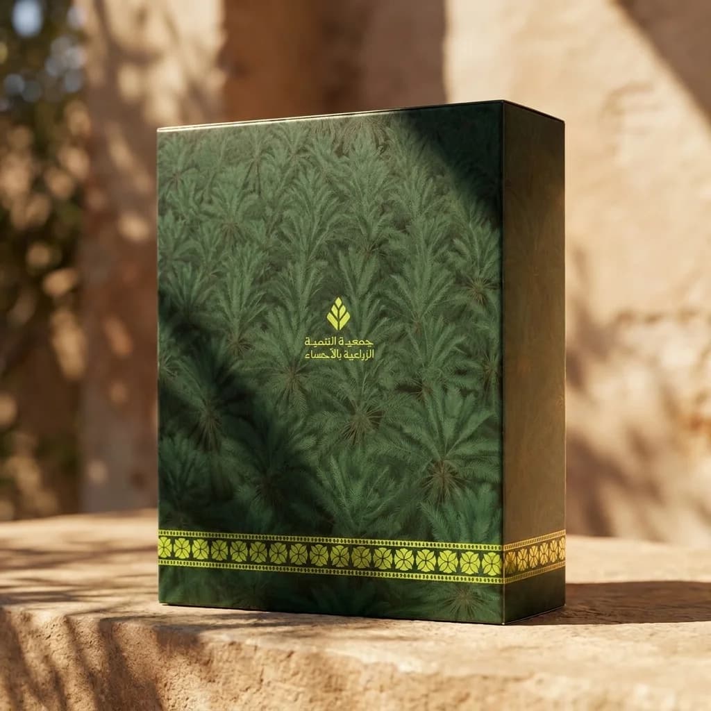 عبوة تمور بهوية الجمعية الزراعية